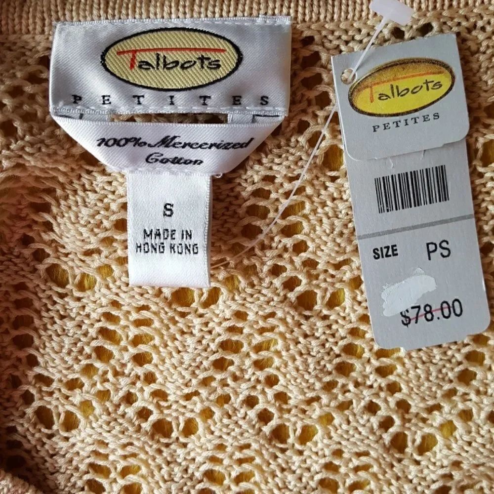 Talbots tan blouse 100% mercerized cotton New - Picture 2 of 3